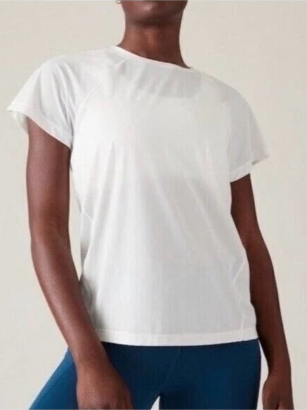 Athleta White Short Sleeve Crew Tee